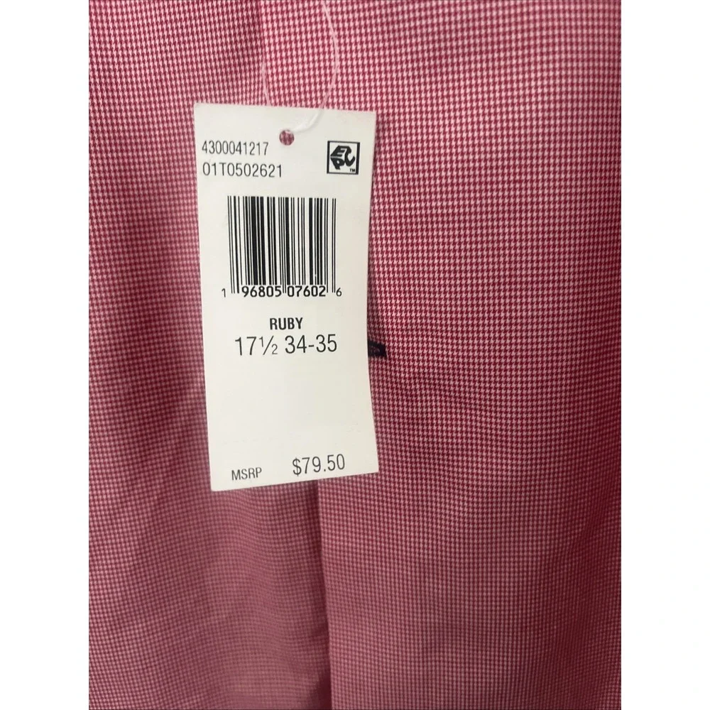 Tommy Hilfiger TheFlex Supima Ruby Button Shirt‎ Men Size 17 1/2 34-35 Slim Fit